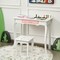 Costway Kids Vanity Princess Makeup Dressing Table Chair Set W/ Tri-folding Mirror